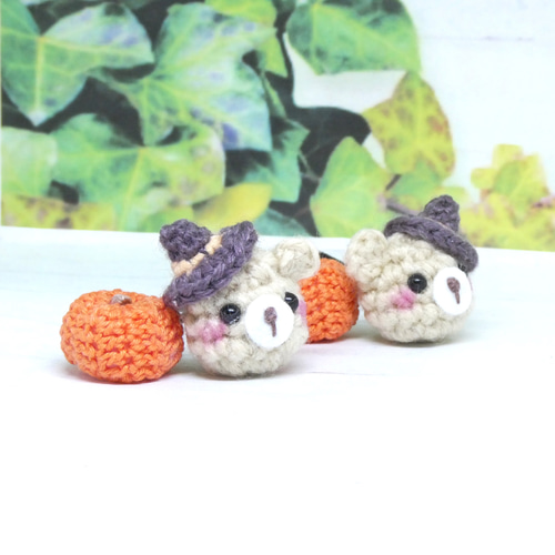 ゴム交換可能〉ハロウィンくまとカボチャ、ハロウィンうさちゃんと