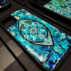 天然貝殼 iPhone 15 手機殼相容於所有型號柔軟花卉藝術防震保護套 030 第3張的照片