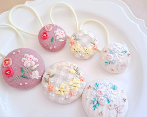 モノトーン♡秋冬♡親子ペア♡ヘアゴムセット♡ 郵パケット 木製 ヘアゴム 雪の月 ムーン 三日月 日本製 ヘア