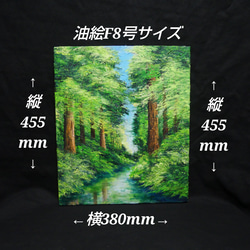 油絵 油彩 油彩画 絵 絵画 【新緑と川】F8号 19枚目の画像
