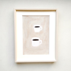 原画「コーヒー/coffee」※木製額縁入り 2枚目の画像
