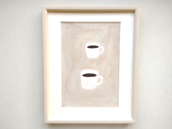 原画「コーヒー/coffee」※木製額縁入り 1枚目の画像