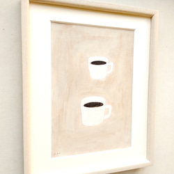 原画「コーヒー/coffee」※木製額縁入り 4枚目の画像