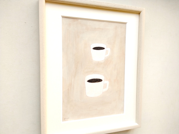 原画「コーヒー/coffee」※木製額縁入り 4枚目の画像