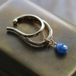 ✨九月生日石✨ 藍色藍寶石&lt;素色&gt;耳夾 第2張的照片