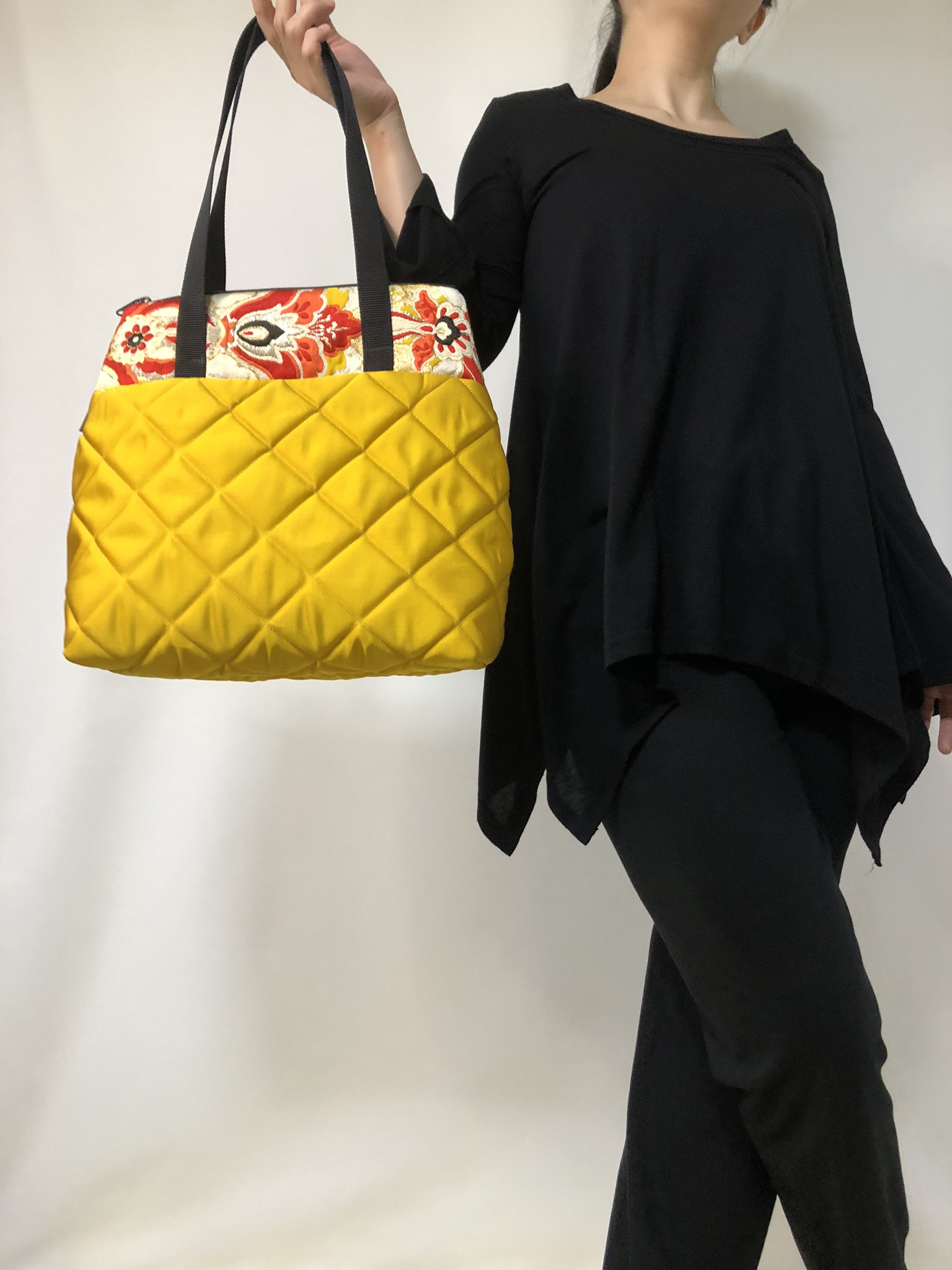 リメイク 名古屋帯 トートバッグ 和洋折衷 レトロ クラシカル