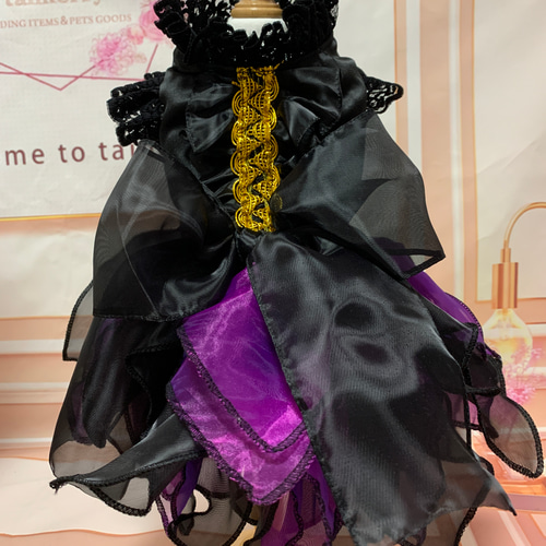 サイズフルオーダー♡ハロウィンドレス 紫色 ペット服