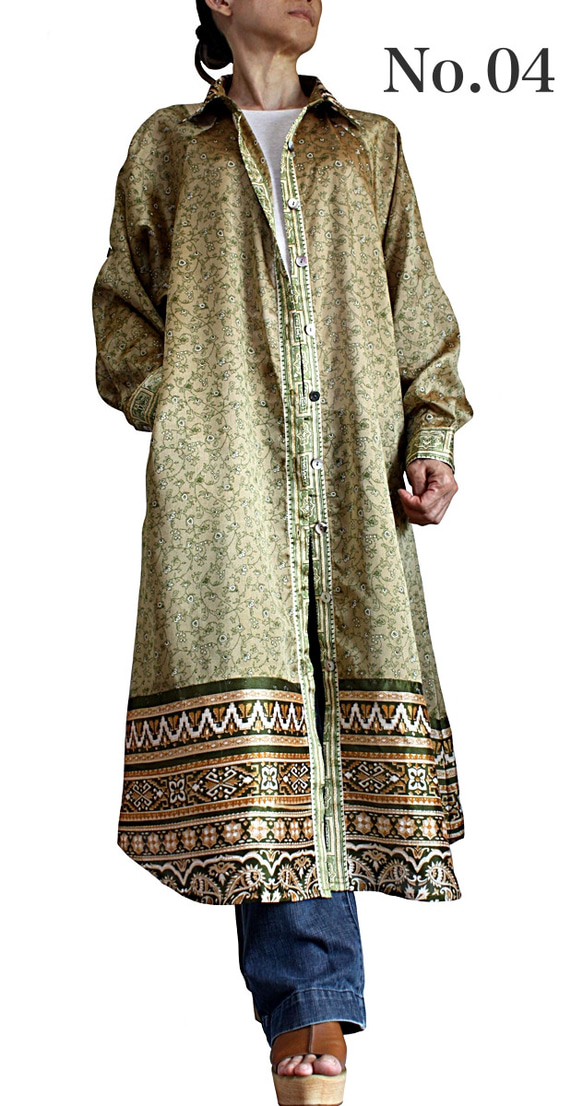 印度印花長襯衫連衣裙 (DOO-002) 第10張的照片