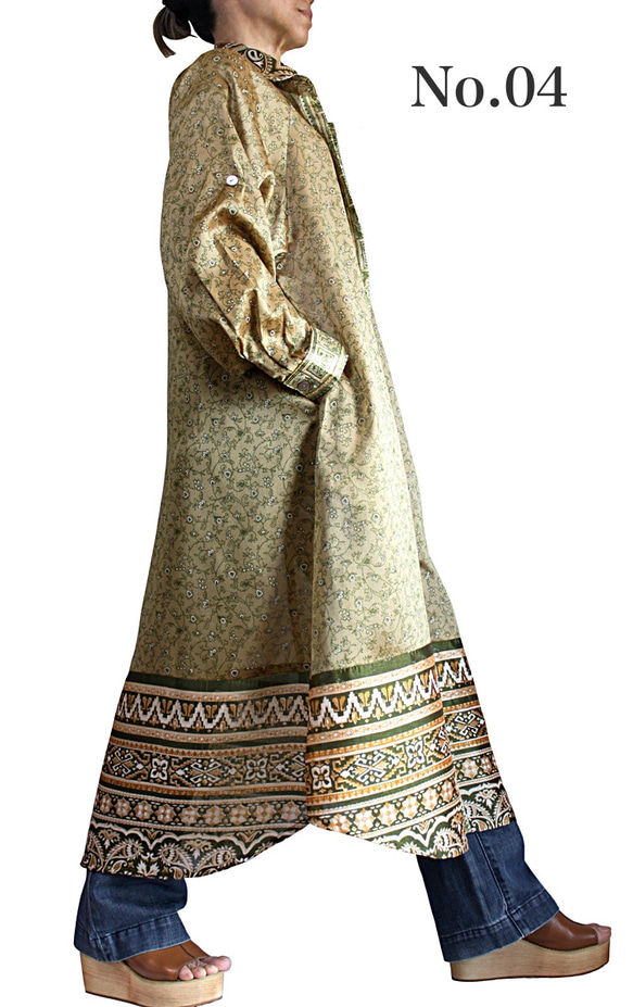 印度印花長襯衫連衣裙 (DOO-002) 第11張的照片