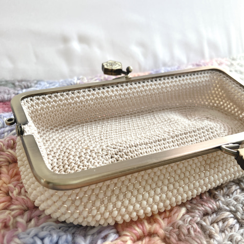 ビーズのがま口☆メガネケース☆がま口ポーチ☆ペンケース メガネ  