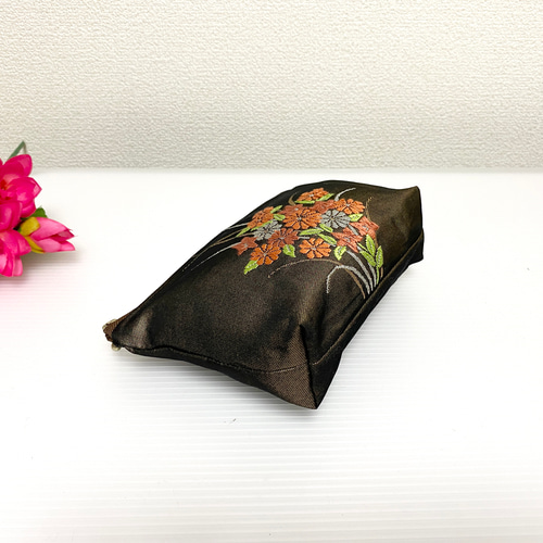 ハンドメイド】帯リメイク 着物リメイク ポーチ 小物入れ〉着物