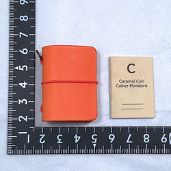 ミニチュアノートセット　A10サイズ手帳カバーとノート2冊セット　色：オレンジ 6枚目の画像