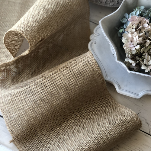 ナチュラル麻リボン200mm幅05004 リボン・テープ d materials 通販