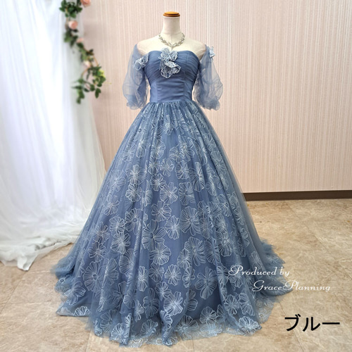 【値下交渉可】くすみブルー ドレス セット　ピアノ　発表会　連弾　姉妹　お揃い 値下交渉可】くすみブルー ドレス セット ピアノ 発表会 連弾
