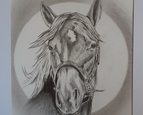 色鉛筆画 原画 メイケイエール 手描き イラスト No.50 馬 母馬と仔馬 色鉛筆画（フレーム付き） 手描きイラスト 一点物 馬