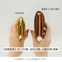 最小レベルでありながら、大容量・丈夫さを両立させてYOSHINA二つ折財布！【ワインレッド】 5枚目の画像