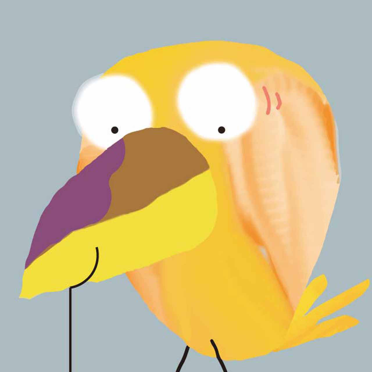 クチバシが重い　鳥　イラスト　ポスター　A4 A3 A2 A1　アートポスター　アート/sei/新着順検索　1853