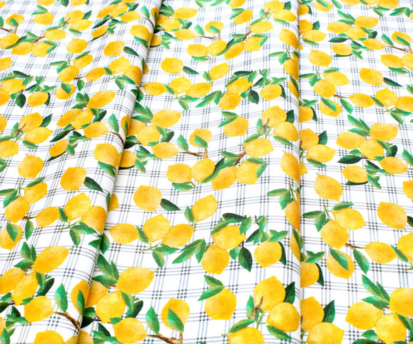 カットクロス  3 Wishes Fabric / White Cottage Farm Trailing Lemons 4枚目の画像