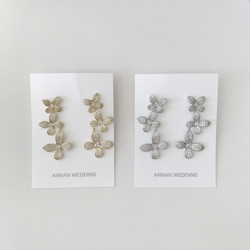 flua 蝶々 ブライダルピアス milky butterfly flua ブライダルアクセサリーのアンナンウェディング