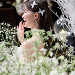 CR139ブライダルピアス  蝶々 大ぶり　揺れる 花嫁ピアス　ブライダルピアス　結婚式ピアス　ウェディングピアス 7枚目の画像