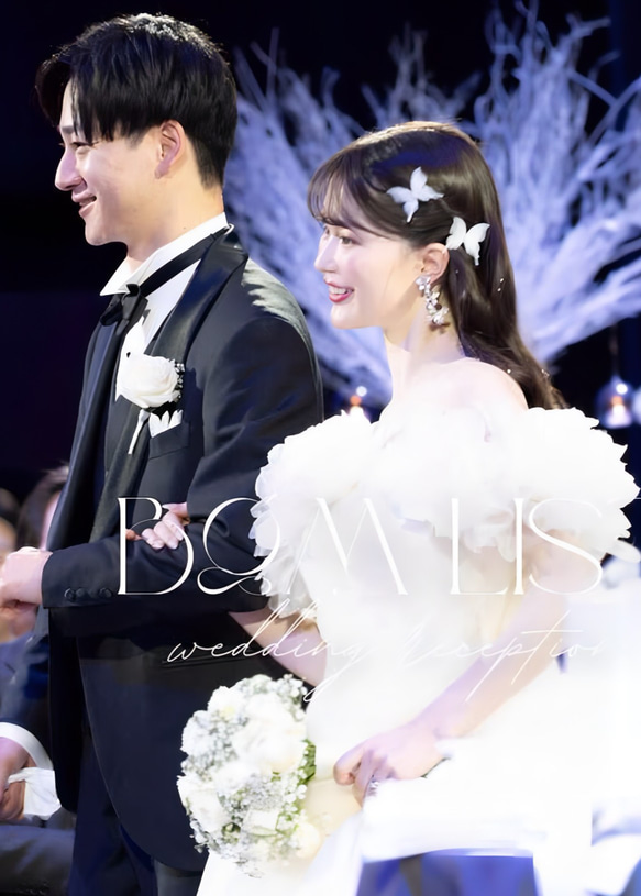 CR139ブライダルピアス  蝶々 大ぶり　揺れる 花嫁ピアス　ブライダルピアス　結婚式ピアス　ウェディングピアス 8枚目の画像