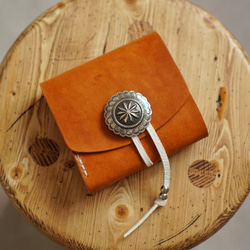“コンチョ巻きウォレット” 本革　財布　手縫い　手染め　財布　プレゼント 1枚目の画像