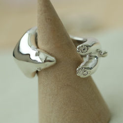古着 40's アニマルボタン リング 指輪 ハンドメイド アクセサリー 指輪 ファッションリング オープンリング 2点セット レディース