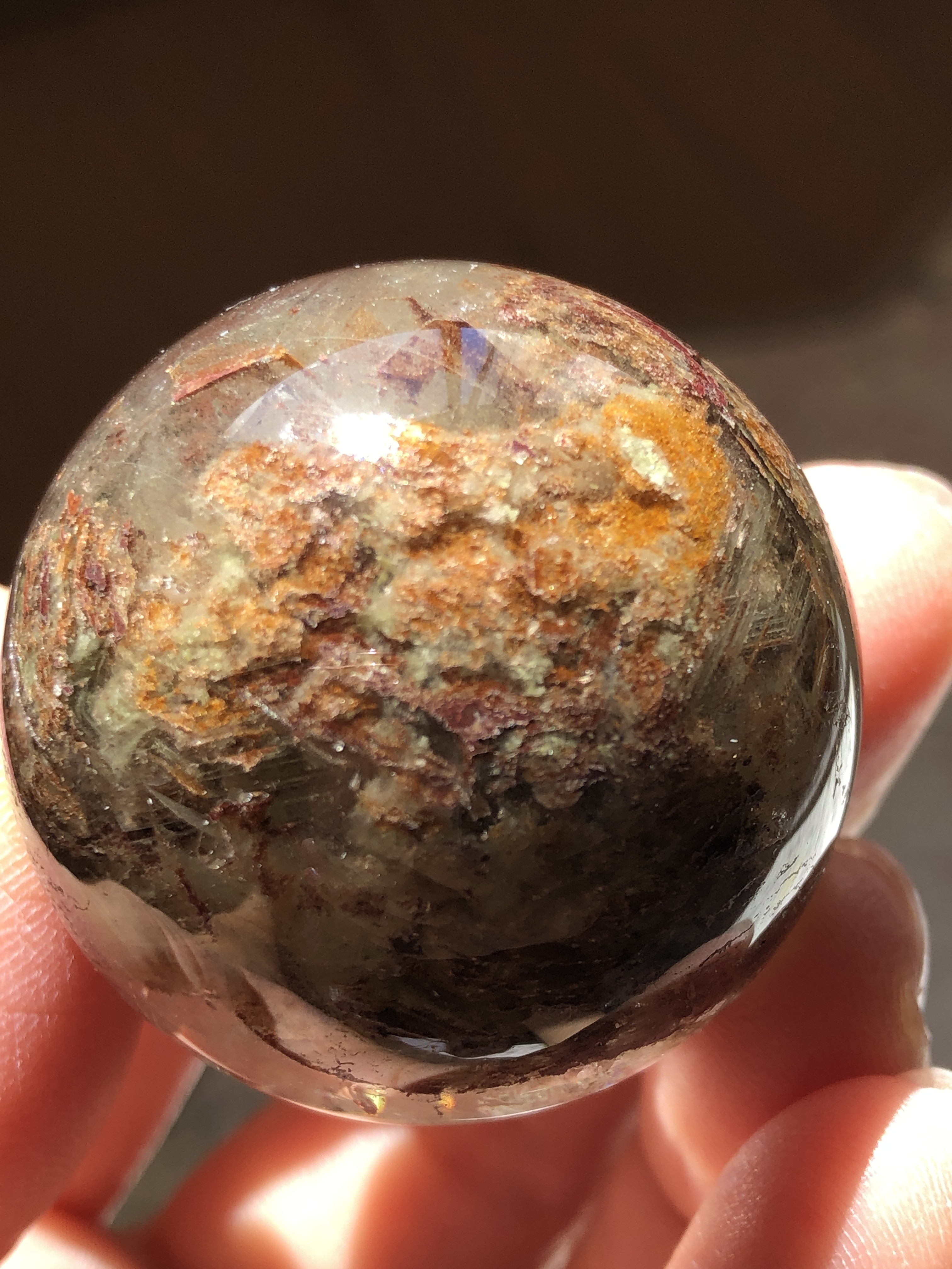 【レア☆】千層ガーデンクォーツスフィア（丸玉）☆38mm！☆瀧川神社にて浄化済み☆ 選べる台座2種☆No.1
