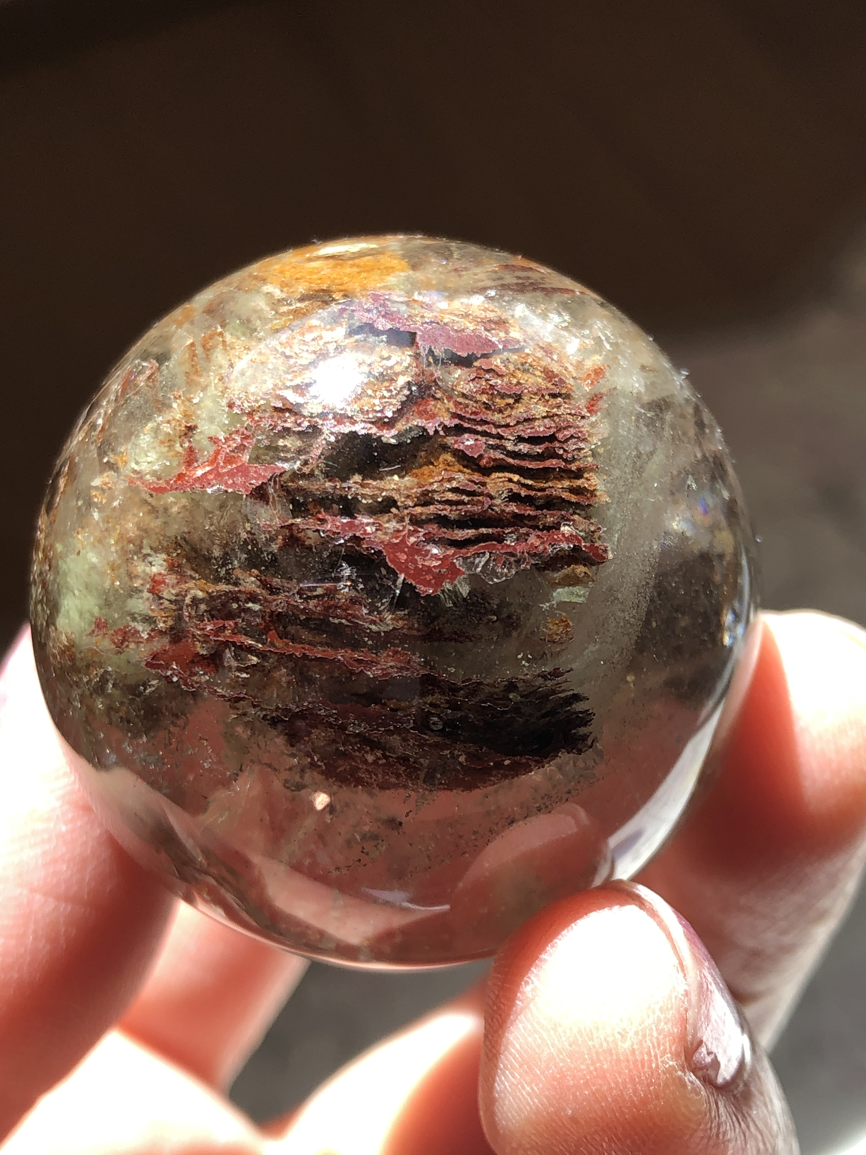 【レア☆】千層ガーデンクォーツスフィア（丸玉）☆38mm！☆瀧川神社にて浄化済み☆ 選べる台座2種☆No.1