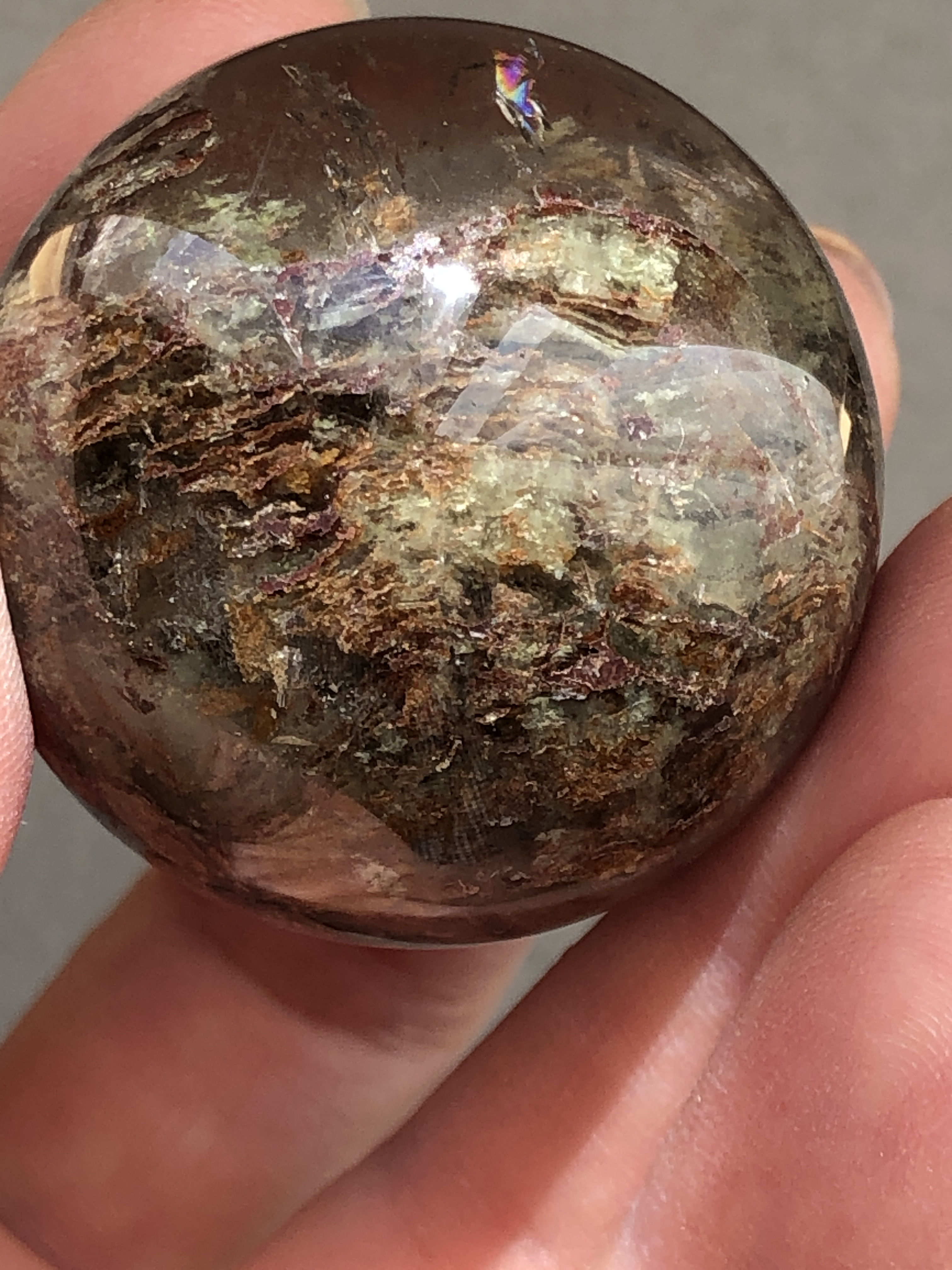 【レア☆】千層ガーデンクォーツスフィア（丸玉）☆38mm！☆瀧川神社にて浄化済み☆ 選べる台座2種☆No.1