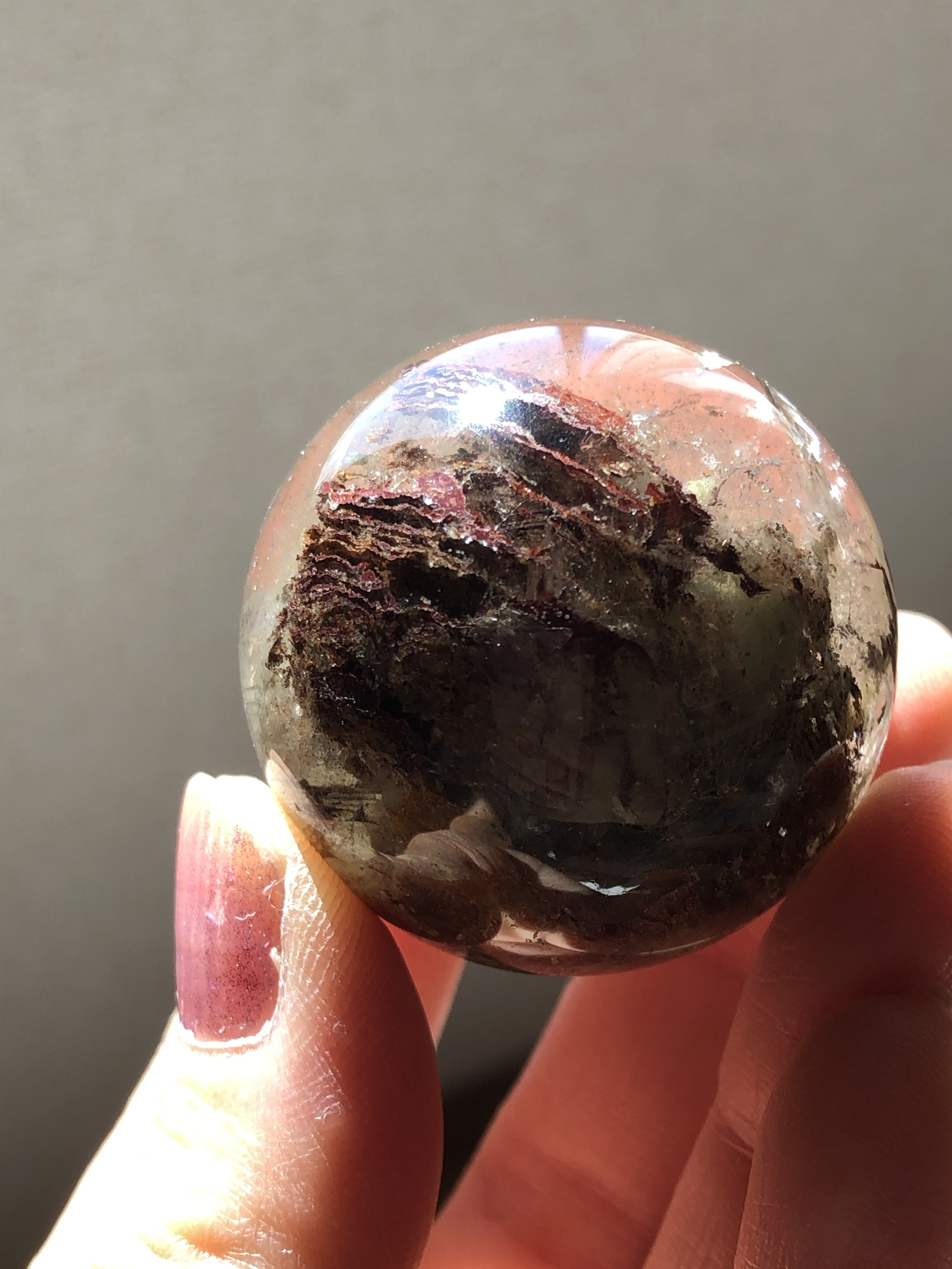 【レア☆】千層ガーデンクォーツスフィア（丸玉）☆38mm！☆瀧川神社にて浄化済み☆ 選べる台座2種☆No.1