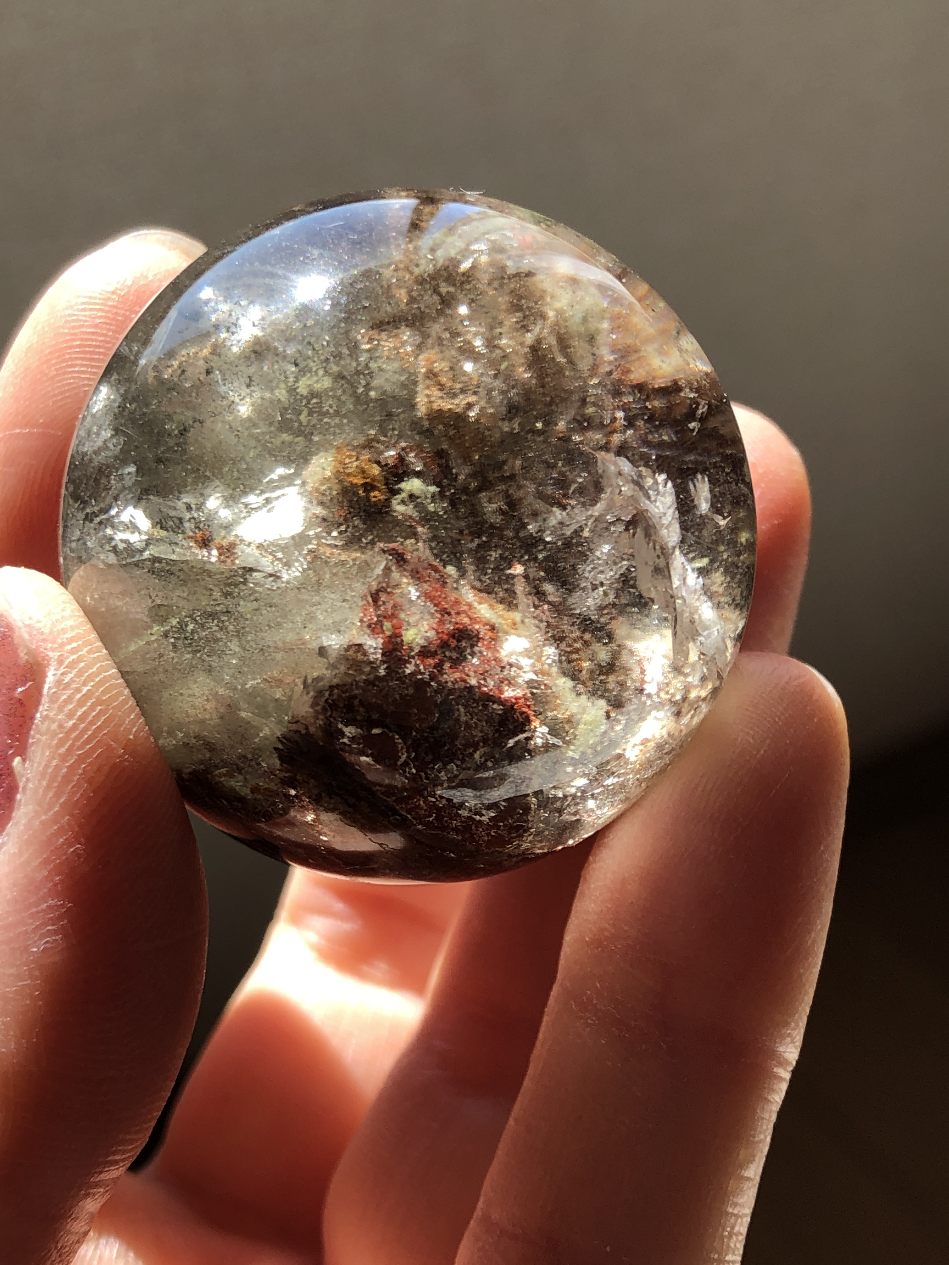 【レア☆】千層ガーデンクォーツスフィア（丸玉）☆38mm！☆瀧川神社にて浄化済み☆ 選べる台座2種☆No.1