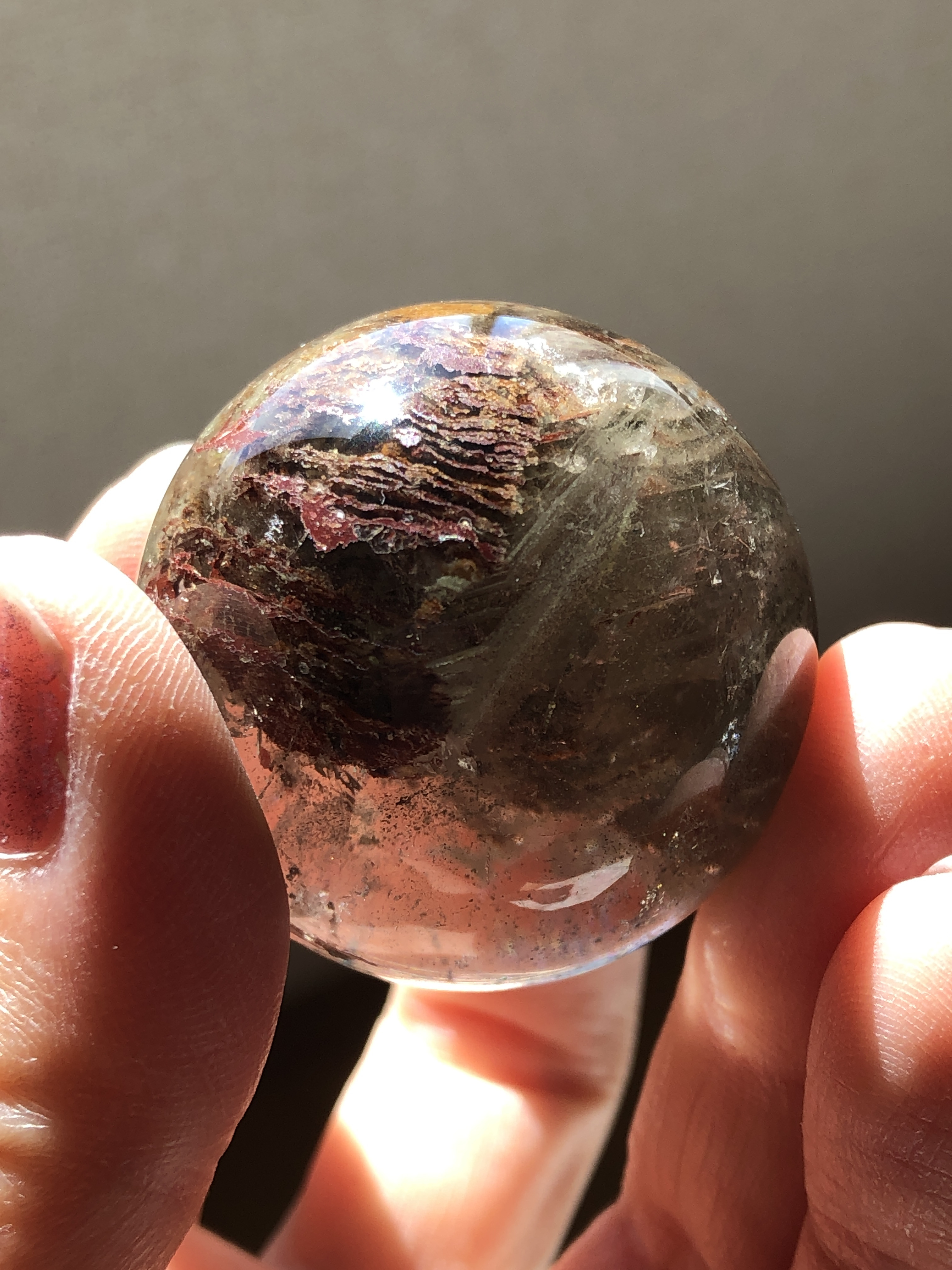 【レア☆】千層ガーデンクォーツスフィア（丸玉）☆38mm！☆瀧川神社にて浄化済み☆ 選べる台座2種☆No.1