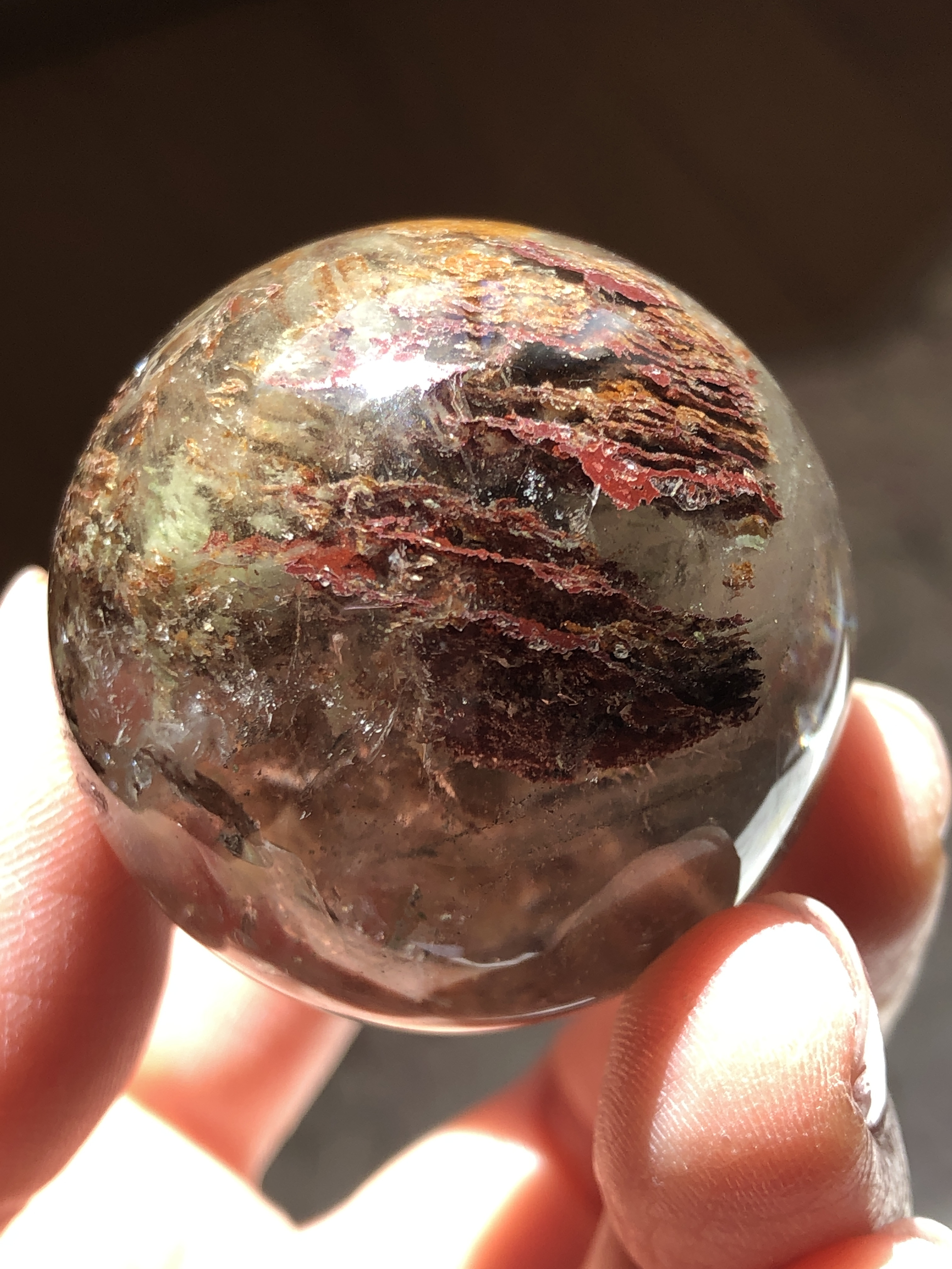 【レア☆】千層ガーデンクォーツスフィア（丸玉）☆38mm！☆瀧川神社にて浄化済み☆ 選べる台座2種☆No.1