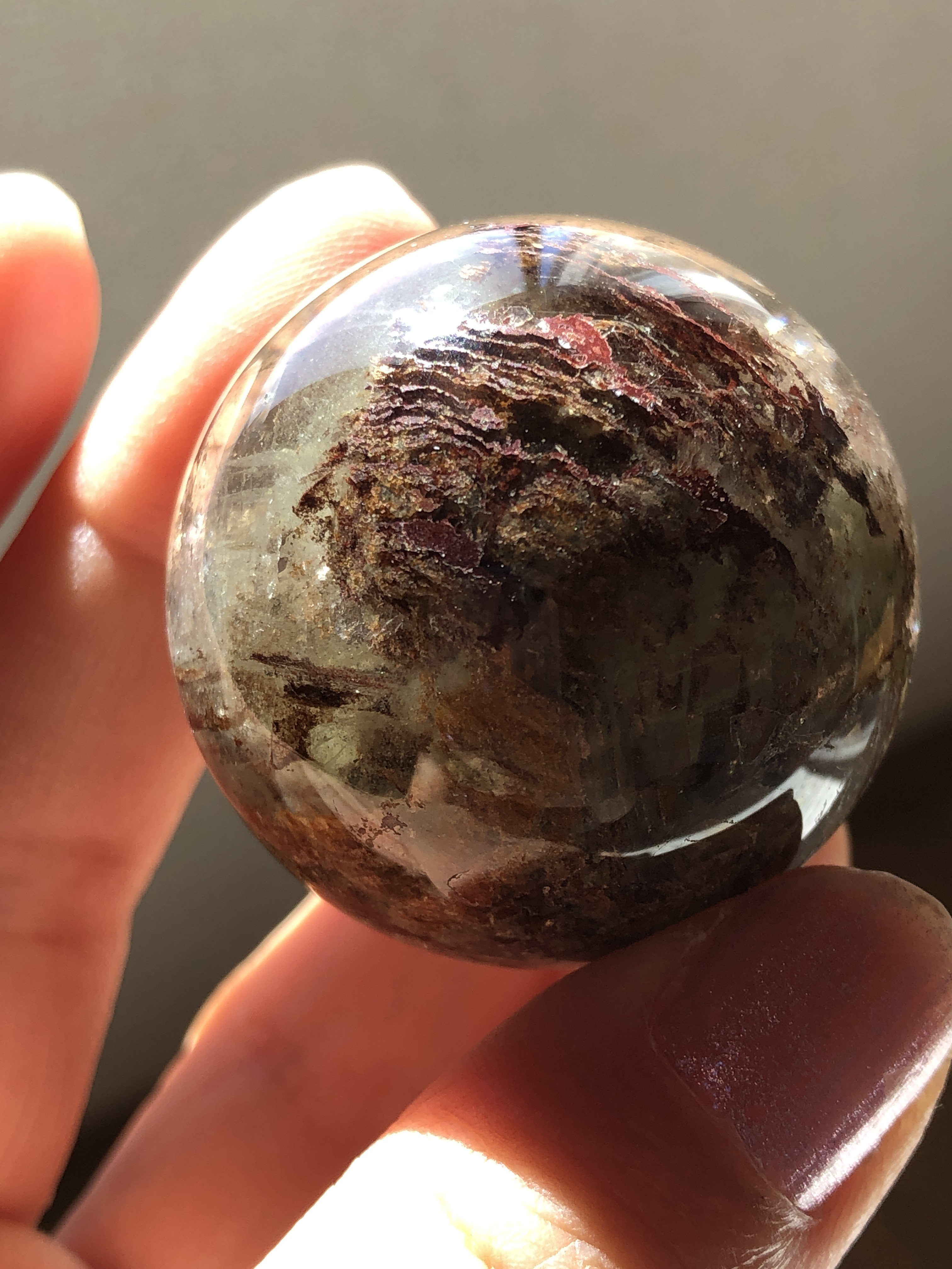 【レア☆】千層ガーデンクォーツスフィア（丸玉）☆38mm！☆瀧川神社にて浄化済み☆ 選べる台座2種☆No.1