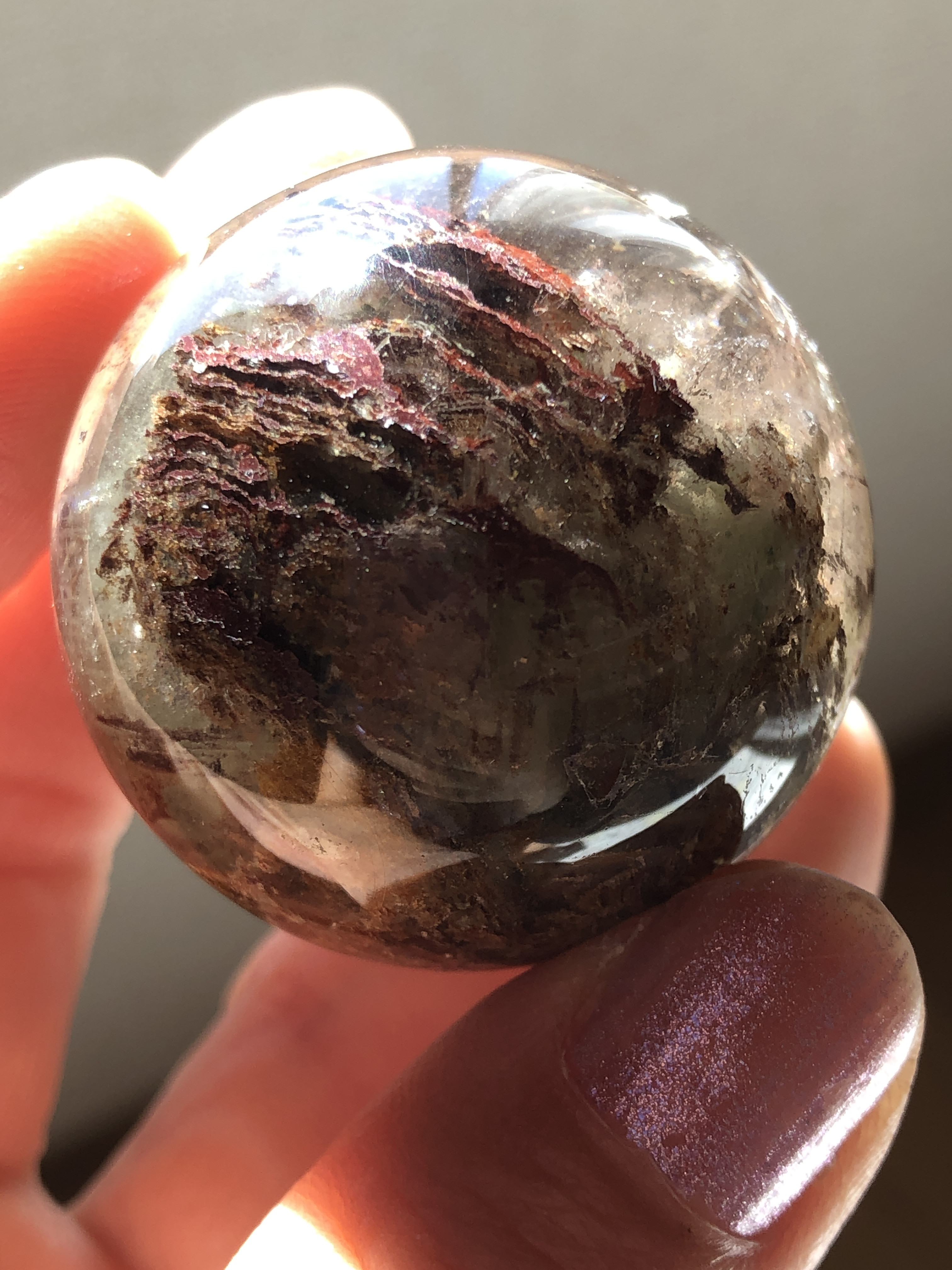 【レア☆】千層ガーデンクォーツスフィア（丸玉）☆38mm！☆瀧川神社にて浄化済み☆ 選べる台座2種☆No.1