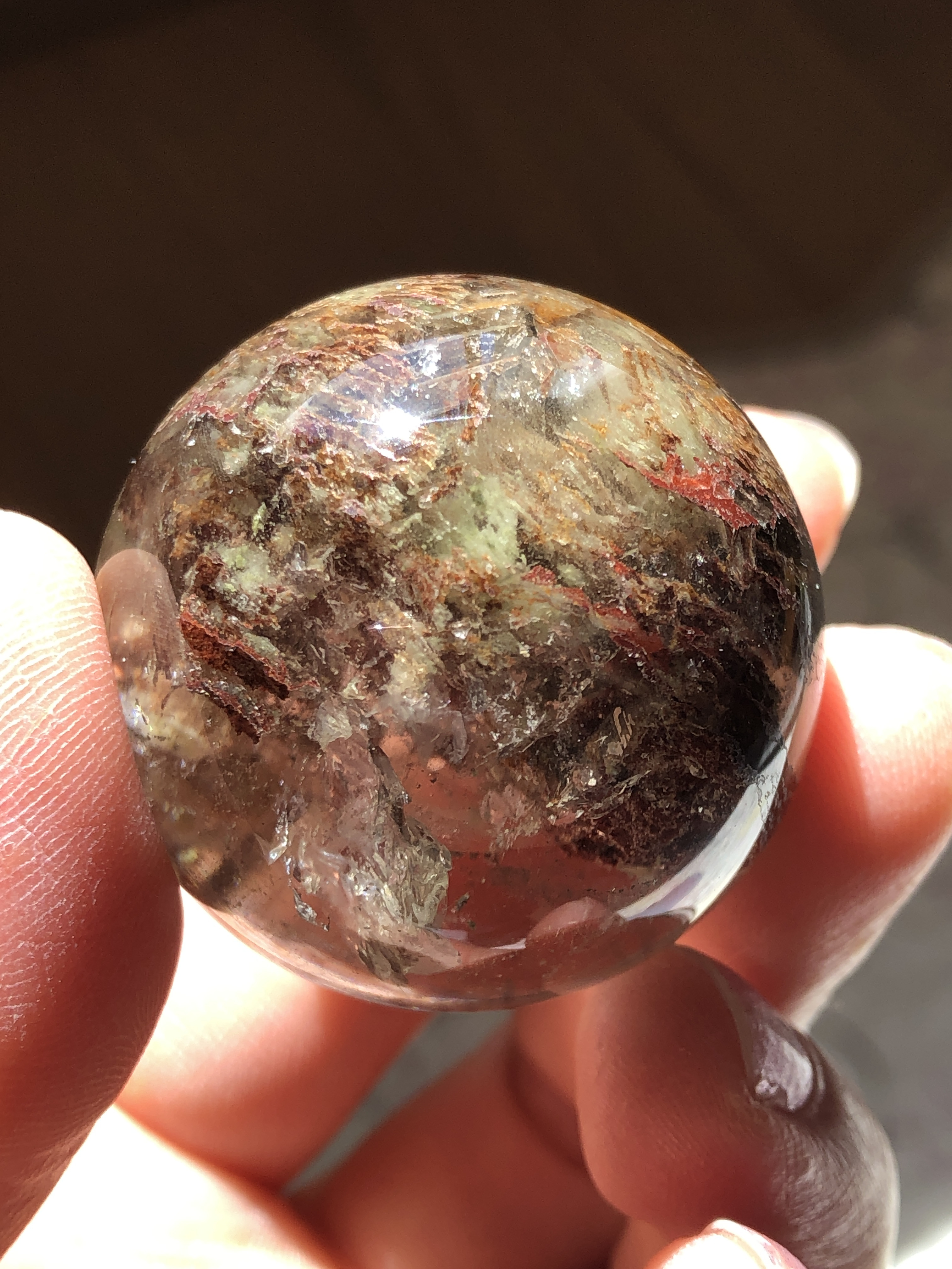 【レア☆】千層ガーデンクォーツスフィア（丸玉）☆38mm！☆瀧川神社にて浄化済み☆ 選べる台座2種☆No.1