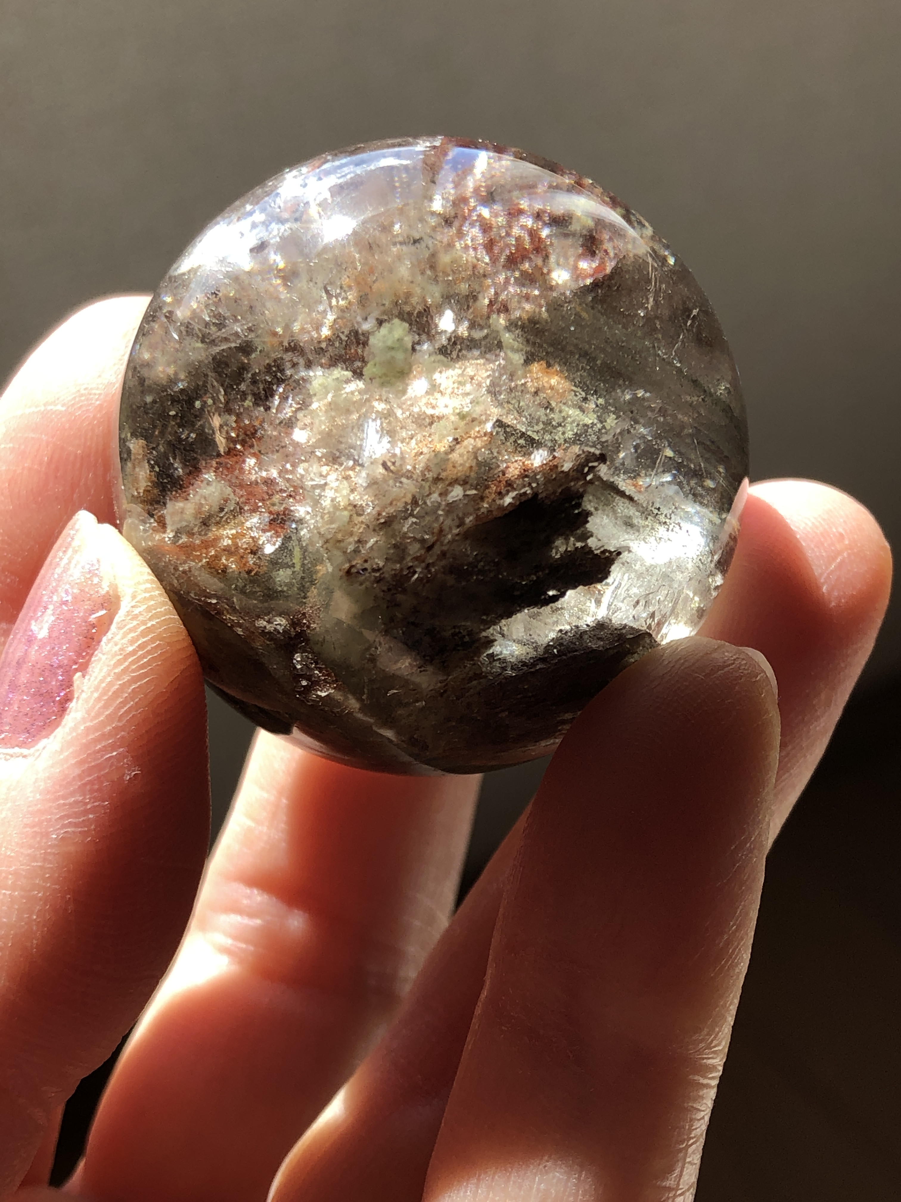 【レア☆】千層ガーデンクォーツスフィア（丸玉）☆38mm！☆瀧川神社にて浄化済み☆ 選べる台座2種☆No.1