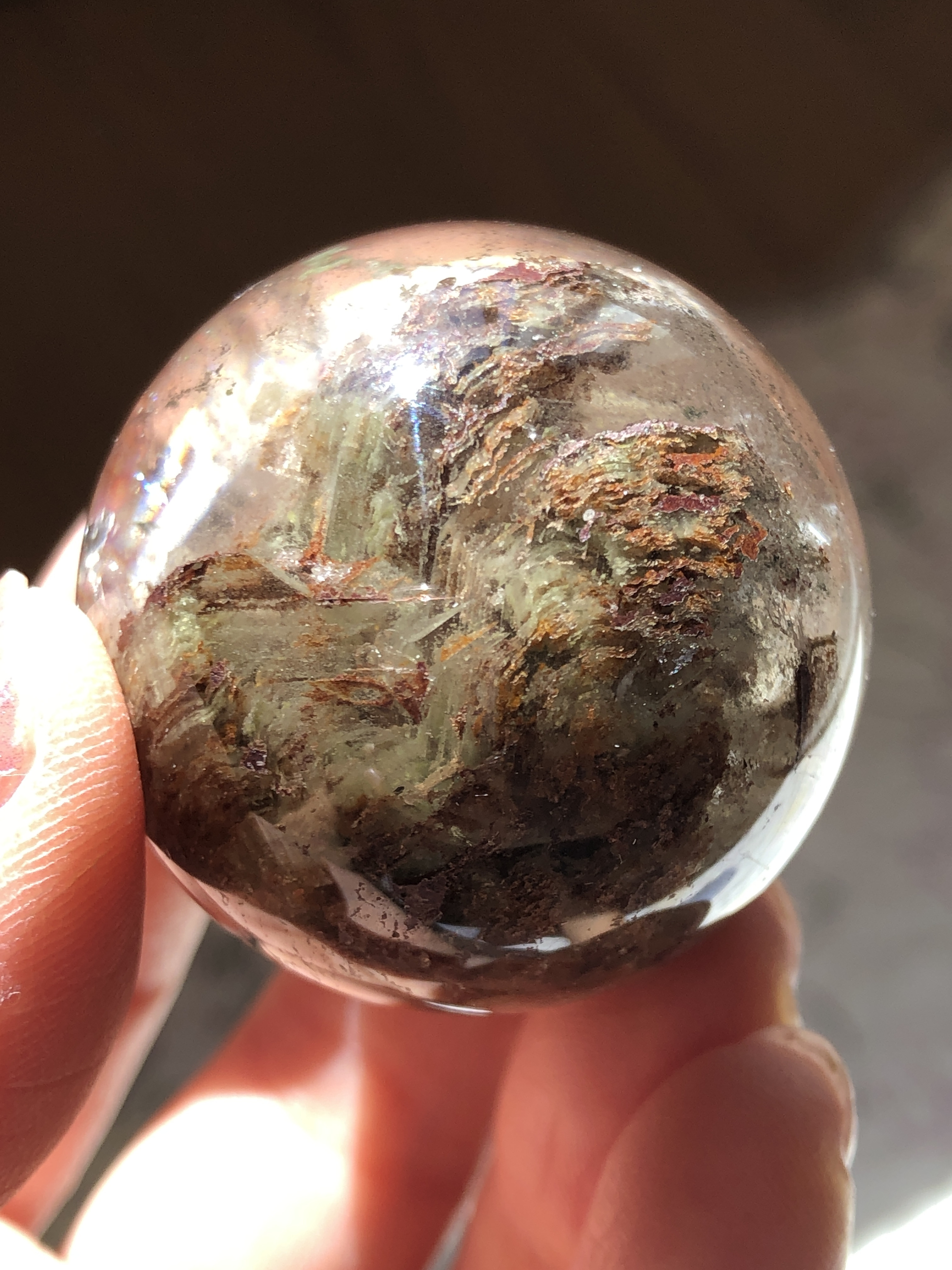 【レア☆】千層ガーデンクォーツスフィア（丸玉）☆38mm！☆瀧川神社にて浄化済み☆ 選べる台座2種☆No.1