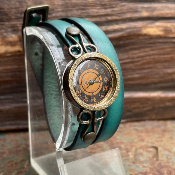 『漢字』◆真鍮製　クォーツ式手作り腕時計◆SBQ-6041-K 2枚目の画像