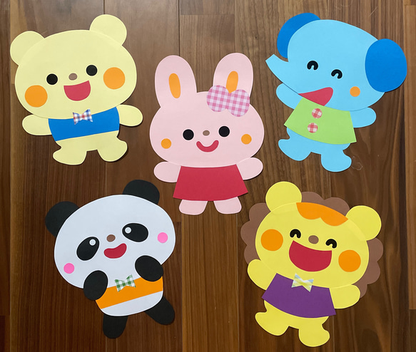 動物セット 壁面飾り 通年 生地 momo 通販 16469161｜Creema(クリーマ) 