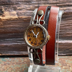 『漢字』◆真鍮製　クォーツ式手作り腕時計◆SBQ-6023-K 1枚目の画像