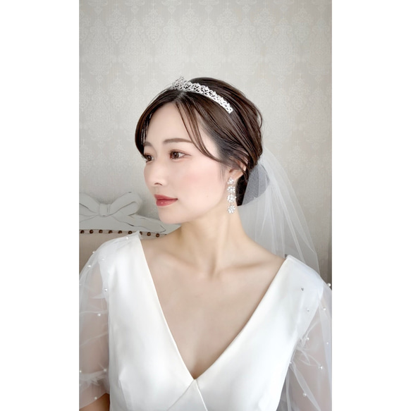 HA02 ティアラ  キュービックジルコニア 結婚式ティアラ   前撮りティアラ 花嫁アクセサリー 挙式 3枚目の画像