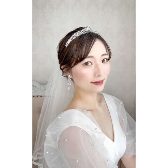 HA02 ティアラ  キュービックジルコニア 結婚式ティアラ   前撮りティアラ 花嫁アクセサリー 挙式 2枚目の画像