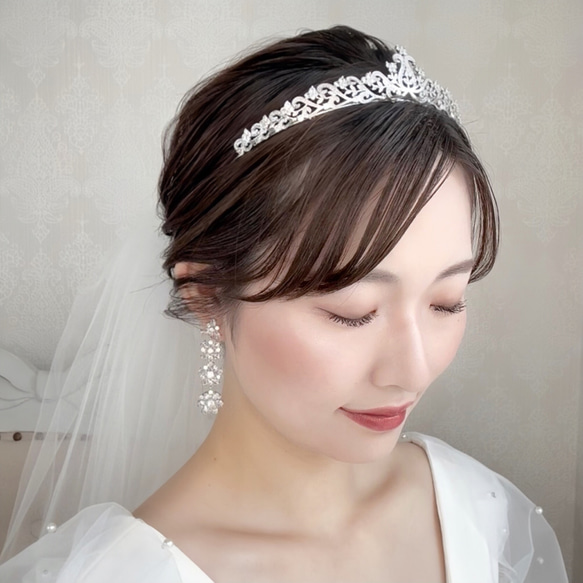 HA02 ティアラ  キュービックジルコニア 結婚式ティアラ   前撮りティアラ 花嫁アクセサリー 挙式 1枚目の画像