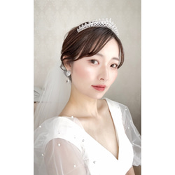 TR08 ティアラ  キュービックジルコニア 結婚式ティアラ   前撮りティアラ 花嫁アクセサリー 挙式 3枚目の画像