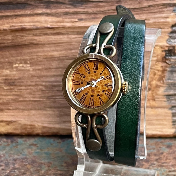 ◆真鍮製　クォーツ式手作り腕時計◆SBQ-6028-RN 1枚目の画像