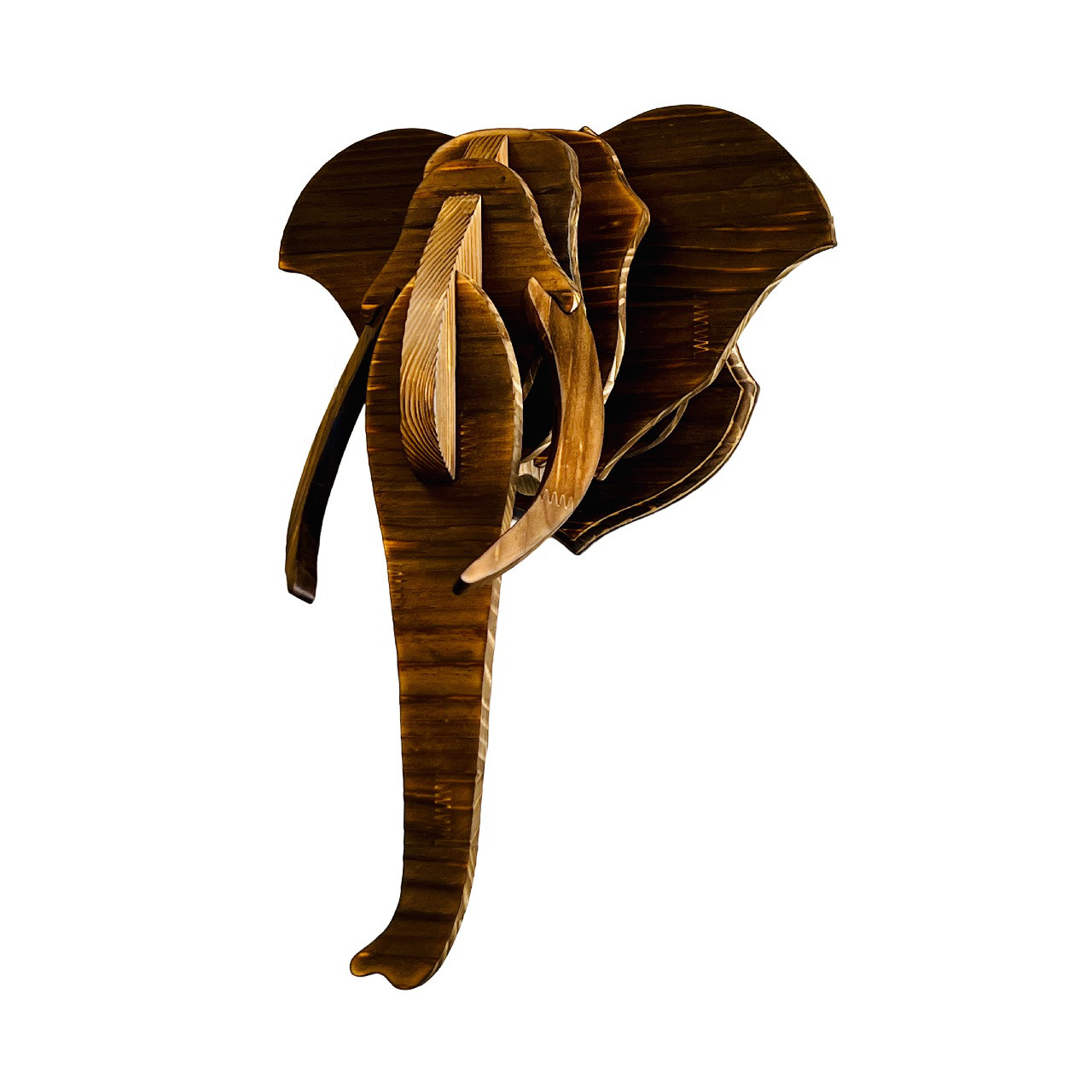 木製ハンティングトロフィー 象[MI-MI-MOKO] ゾウ エレファント 壁掛けインテリア オブジェ 動物 おしゃれ