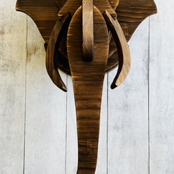 木製ハンティングトロフィー 象[MI-MI-MOKO] ゾウ エレファント 壁掛けインテリア オブジェ 動物 おしゃれ 4枚目の画像