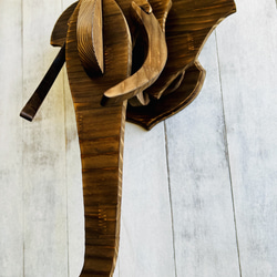 木製ハンティングトロフィー 象[MI-MI-MOKO] ゾウ エレファント 壁掛けインテリア オブジェ 動物 おしゃれ 5枚目の画像